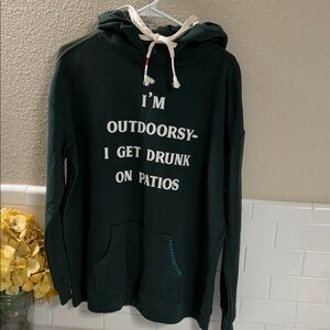 WildFox Sweatshirt Hoodie . Hunter Green . NEW with Tags . Oversized Small